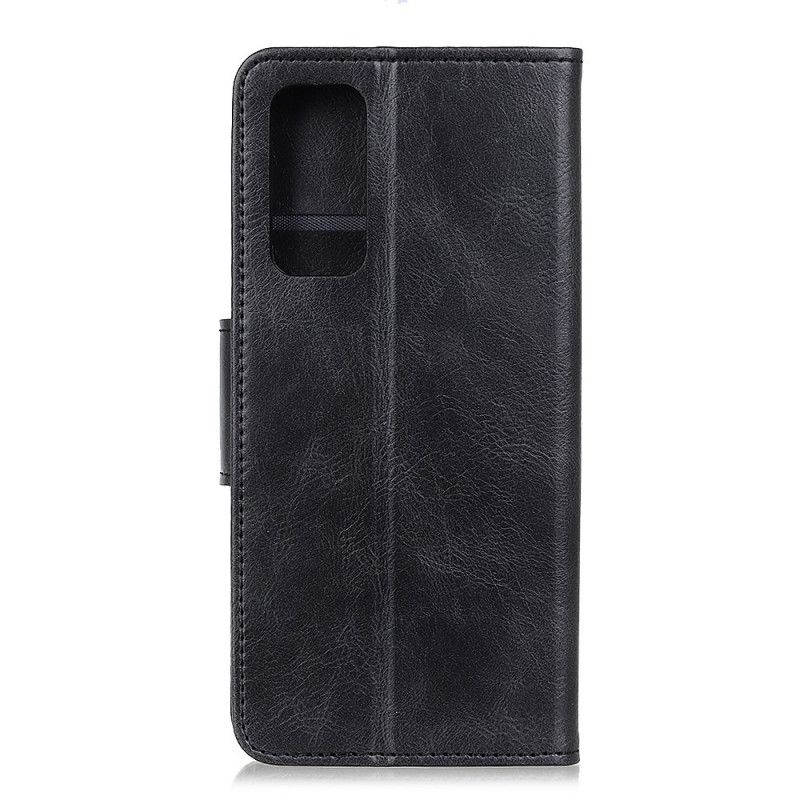 Lederhüllen Xiaomi Redmi Note 10 / Note 10S Schwarz Wendeverschluss Mit Ledereffekt