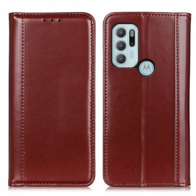 Flip Case Moto G60s Spaltleder