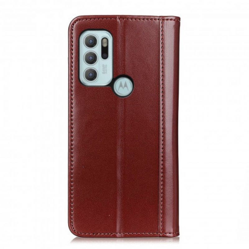 Flip Case Moto G60s Spaltleder