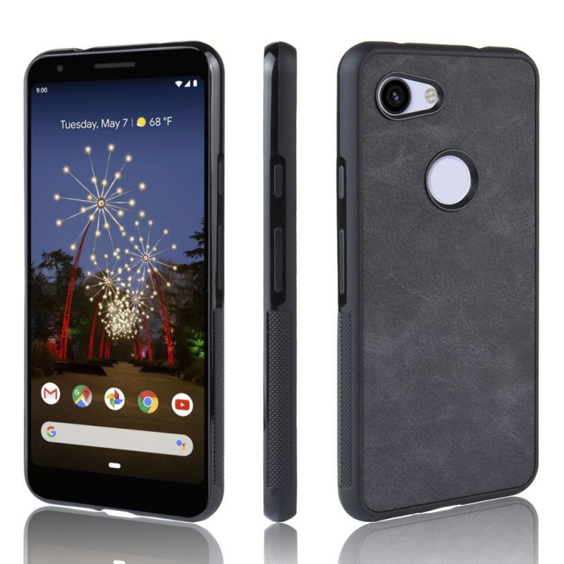 Hülle Google Pixel 3A Schwarz Premium-Ledereffekt