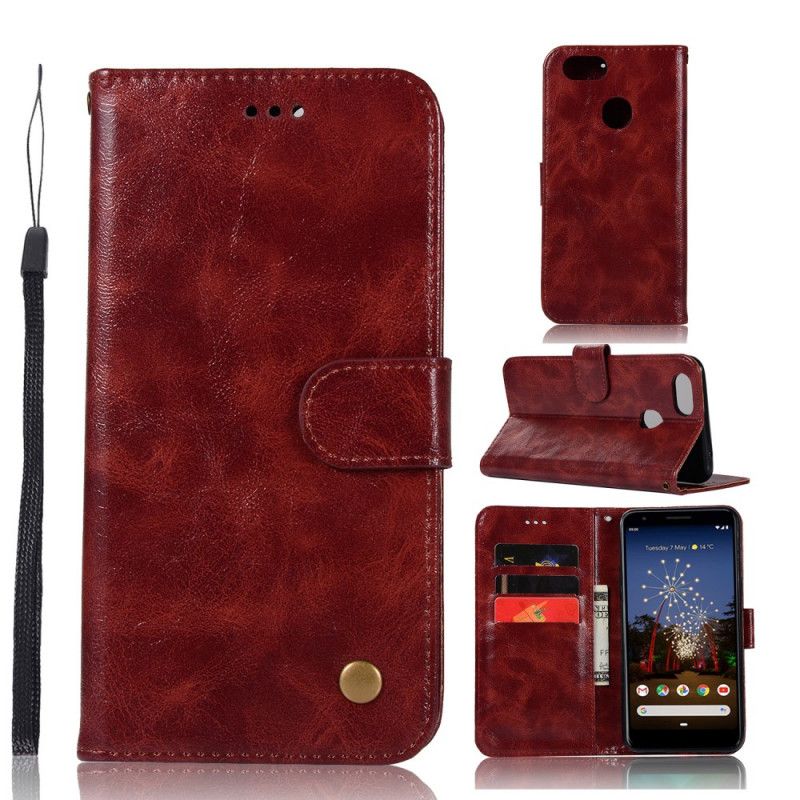 Lederhüllen Für Google Pixel 3A Rot Vintage Ledereffekt Mit Riemen