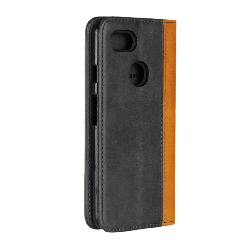 Flip Case Google Pixel 3 Braun Zweifarbiger Ledereffekt