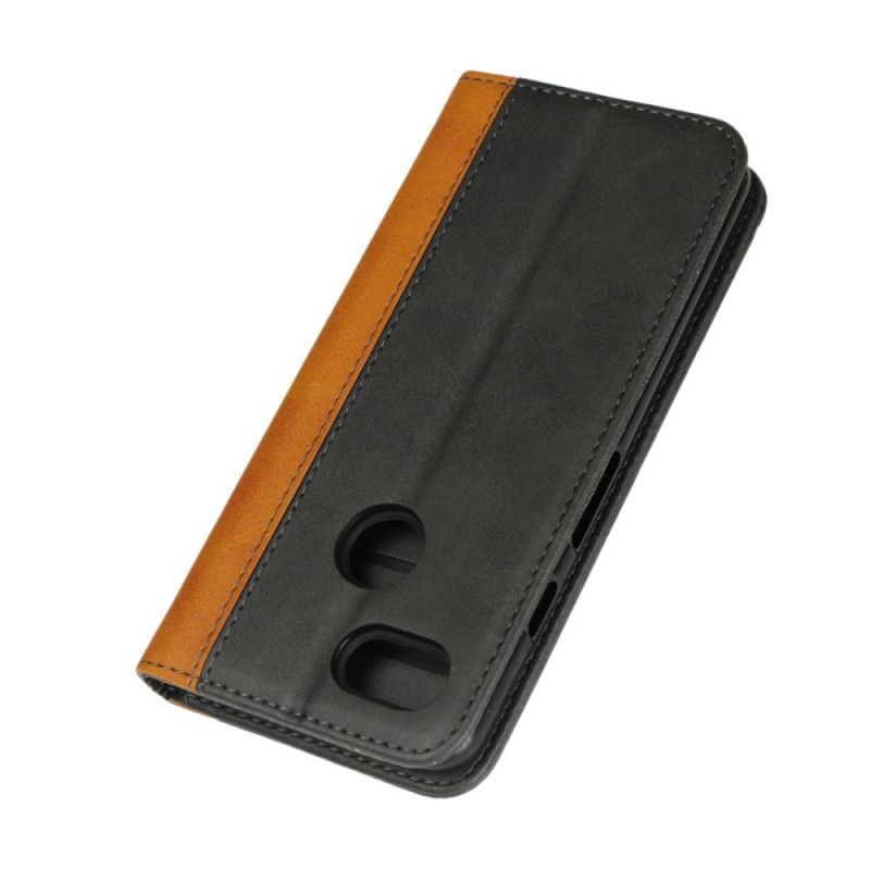 Flip Case Google Pixel 3 Braun Zweifarbiger Ledereffekt