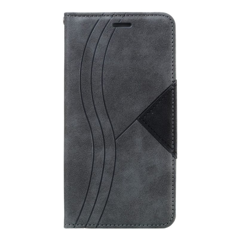 Flip Case iPhone 11 Grau Wellenlederstil