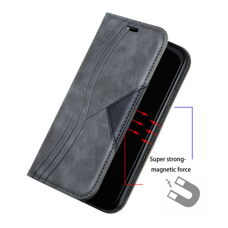 Flip Case iPhone 11 Grau Wellenlederstil