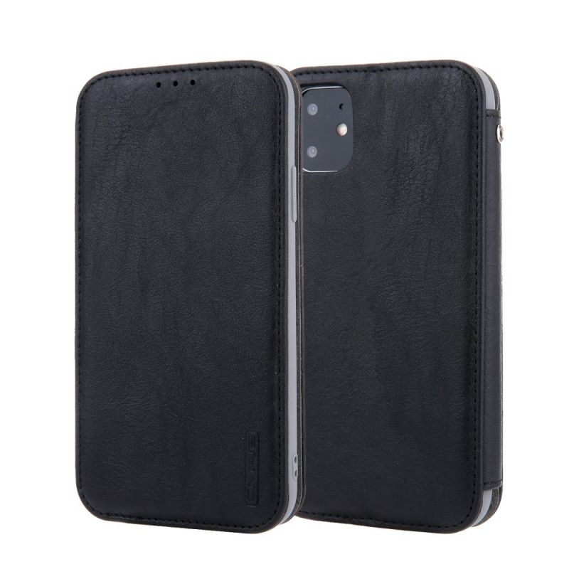 Flip Case iPhone 11 Schwarz Finesse Leder Stil