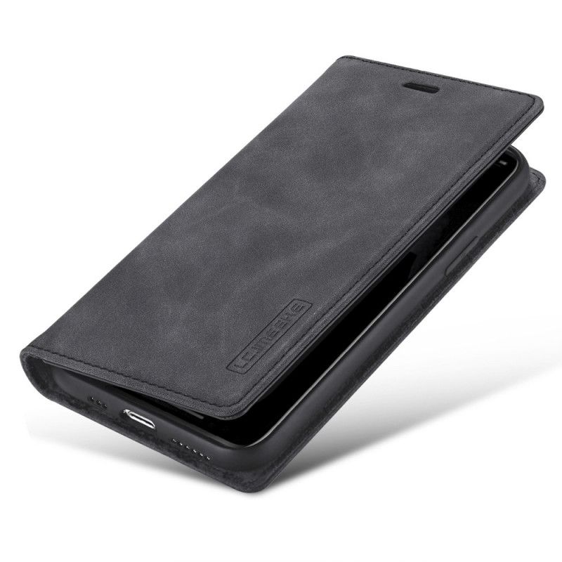 Flip Case iPhone 11 Schwarz Lc.Imeeke Ledereffekt