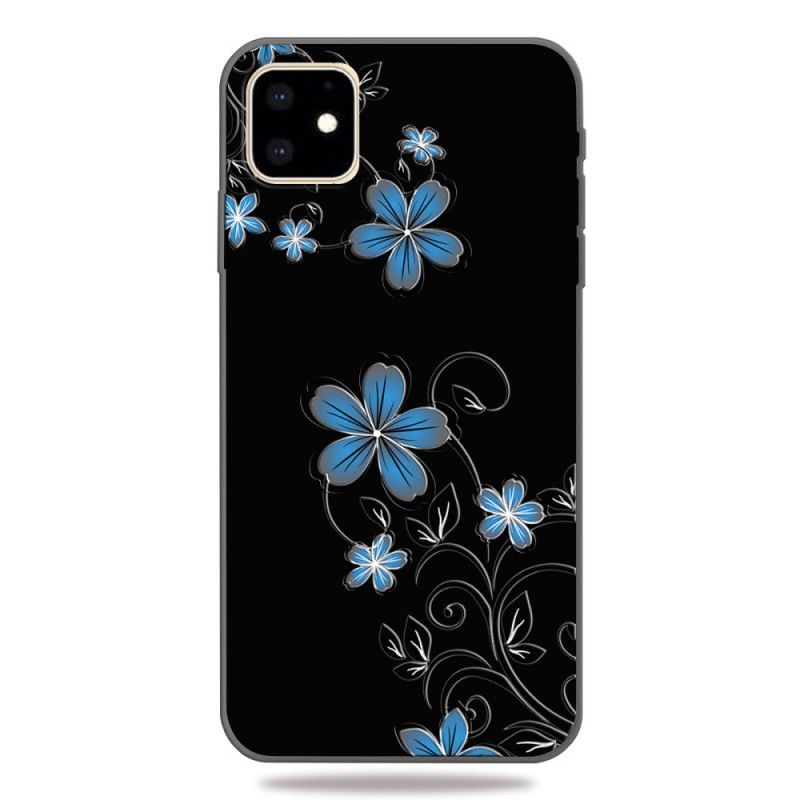 Hülle Für iPhone 11 Blaue Blüten