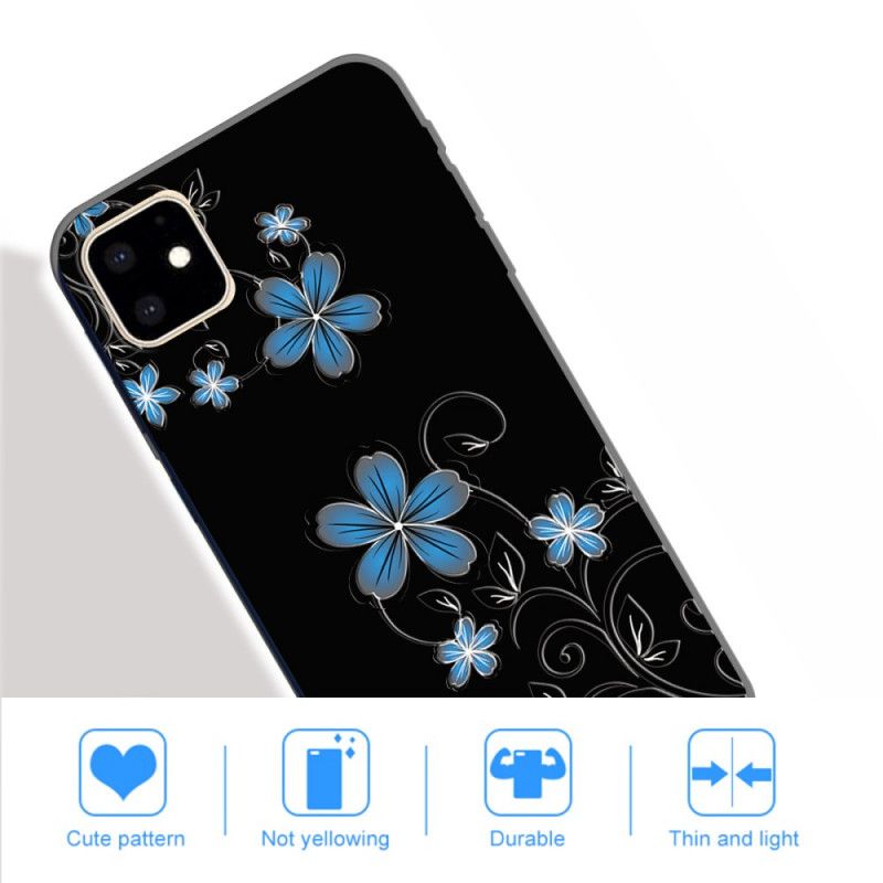 Hülle Für iPhone 11 Blaue Blüten