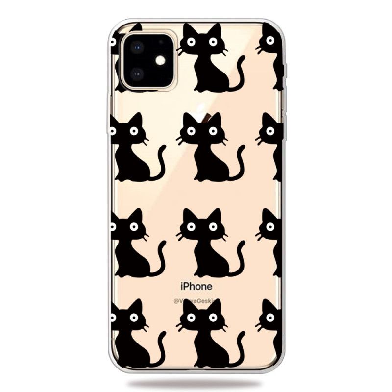 Hülle Für iPhone 11 Mehrere Schwarze Katzen