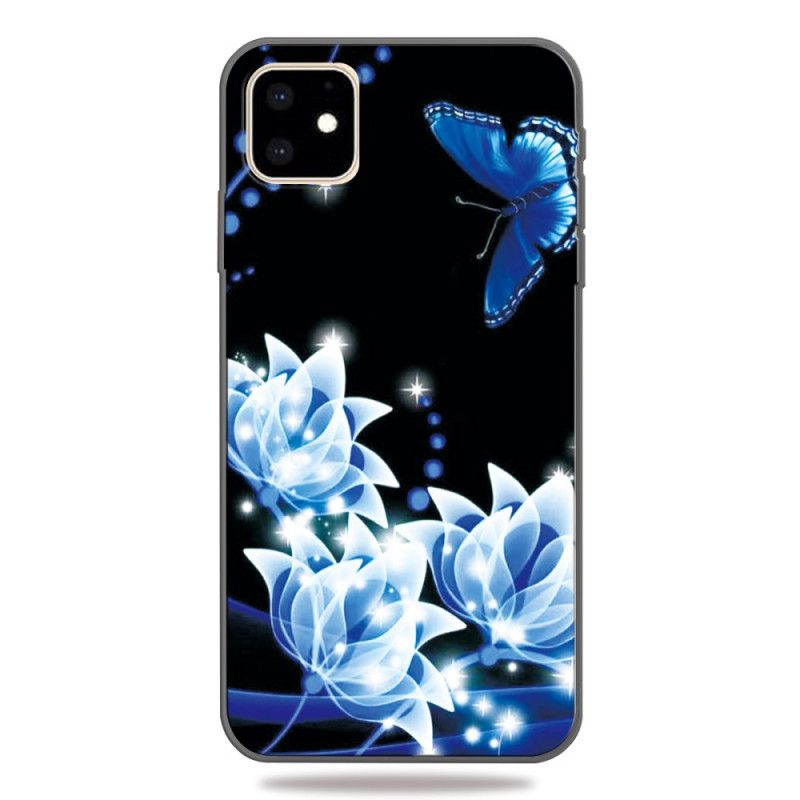 Hülle Für iPhone 11 Schmetterling Und Blaue Seerosen