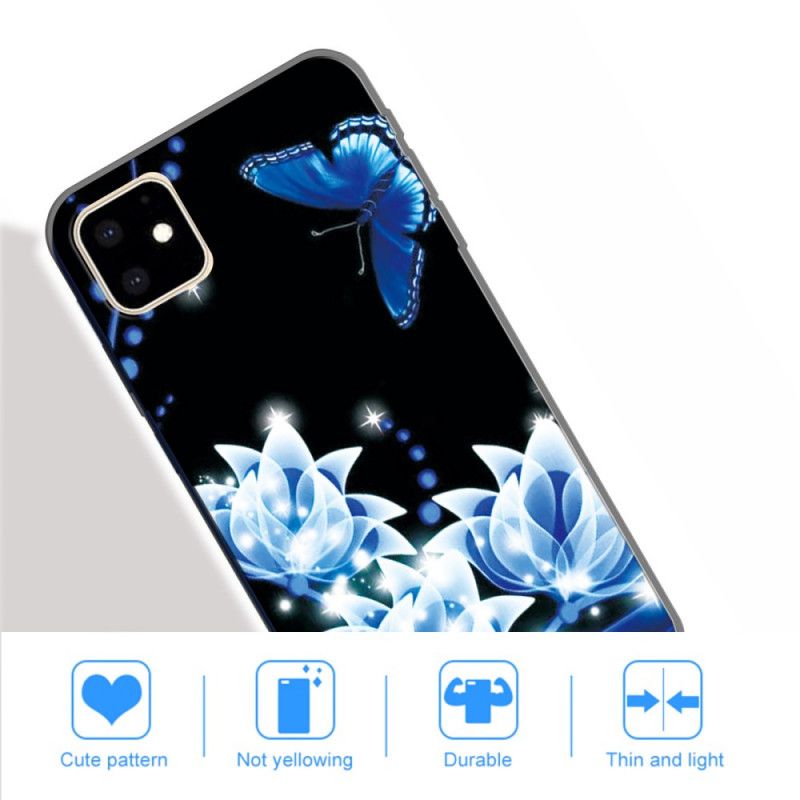 Hülle Für iPhone 11 Schmetterling Und Blaue Seerosen