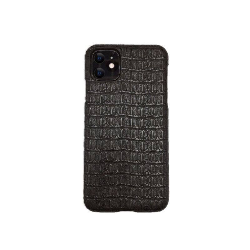 Hülle Für iPhone 11 Schwarz Krokodil Im Business-Stil