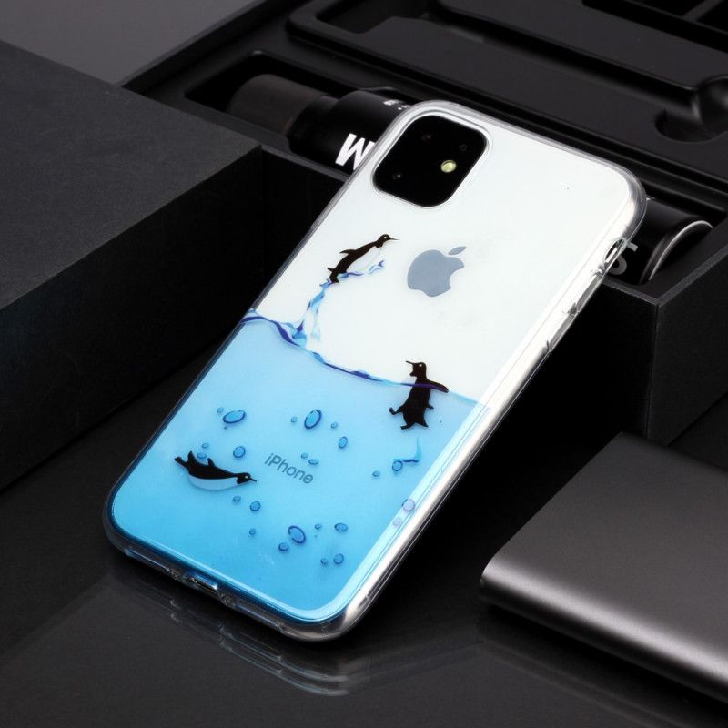 Hülle Für iPhone 11 Transparentes Pinguinspiel