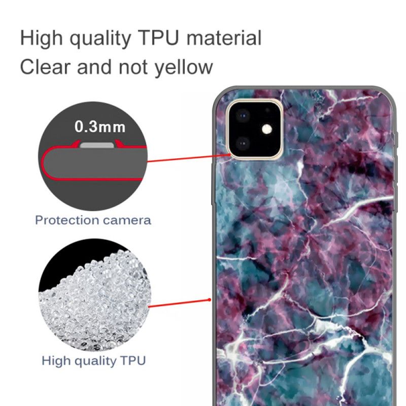 Hülle Für iPhone 11 Türkisfarbener Marmor