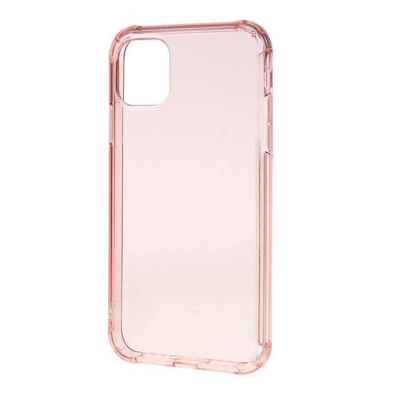 Hülle iPhone 11 Grau Transparente Farbige Verstärkte Ecken