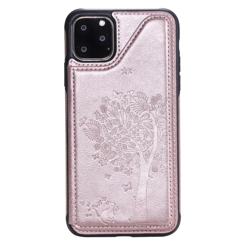 Hülle iPhone 11 Roségold Multifunktionaler Katzendruck