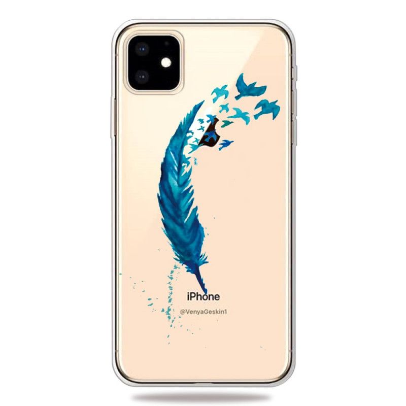 Hülle iPhone 11 Schöne Blaue Feder