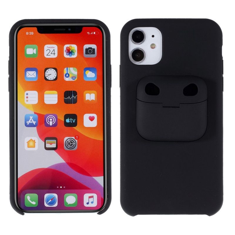 Hülle iPhone 11 Schwarz 2-In-1-Silikon