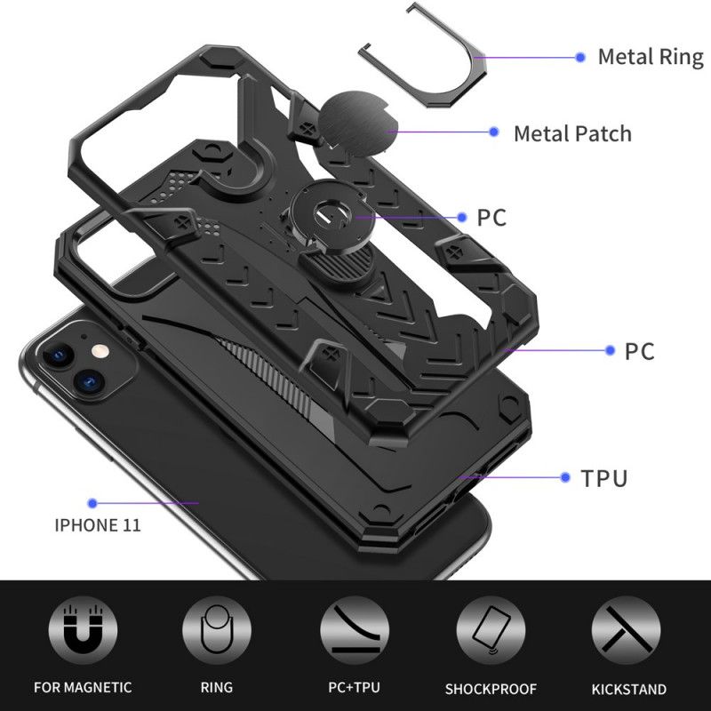 Hülle iPhone 11 Schwarz Panzerung Mit Stützring