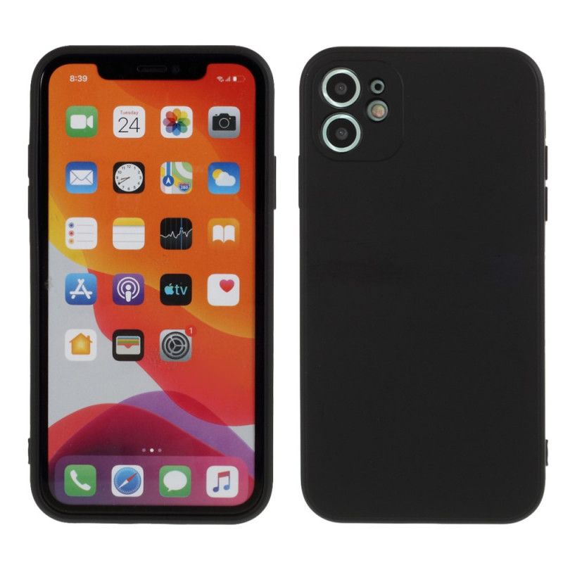 Hülle iPhone 11 Schwarz Reines Farbmattes Silikon