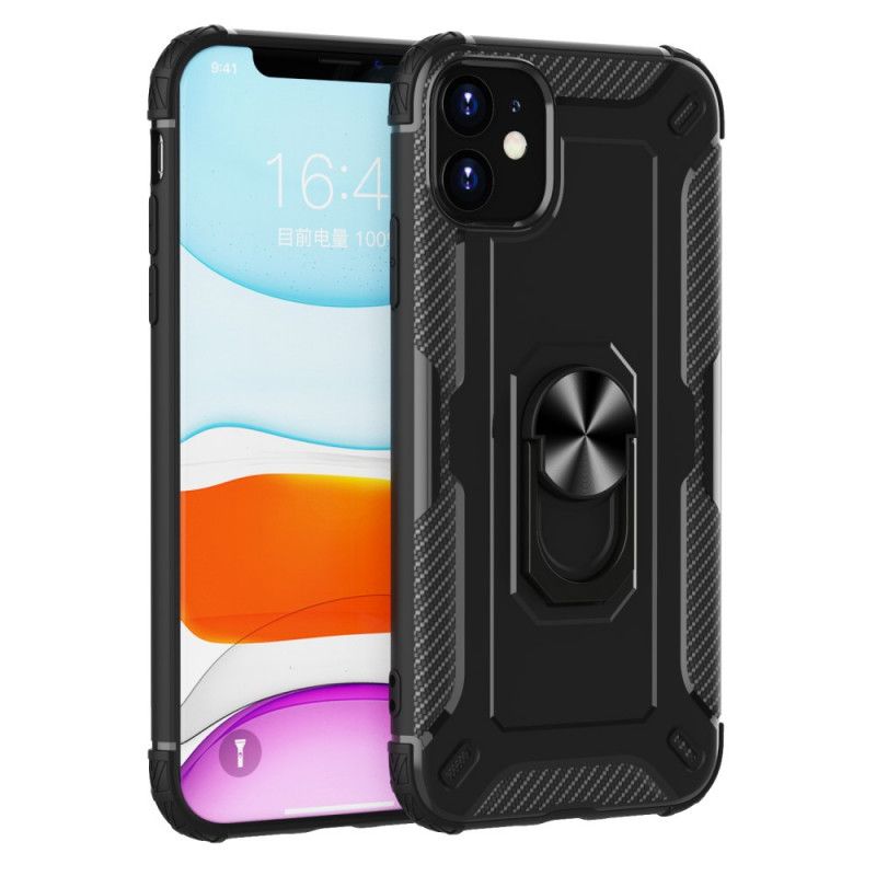 Hülle iPhone 11 Schwarz Silikonringhalter