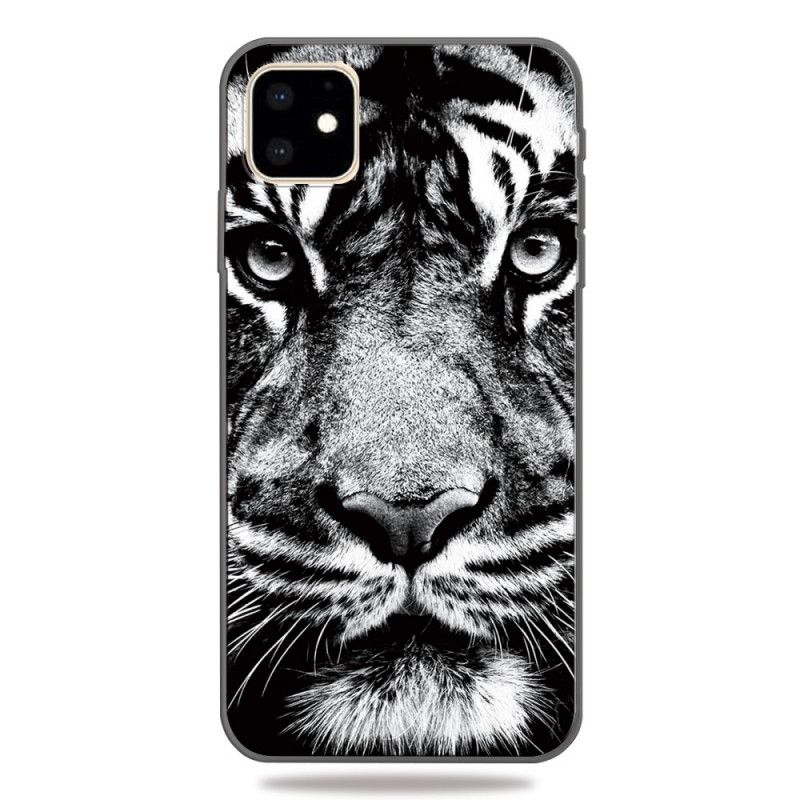 Hülle iPhone 11 Schwarzweiss-Tiger