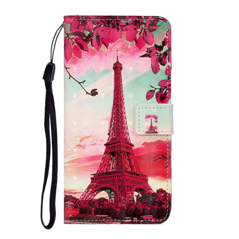 Lederhüllen iPhone 11 Eiffelturm Verstellbarer Gurt