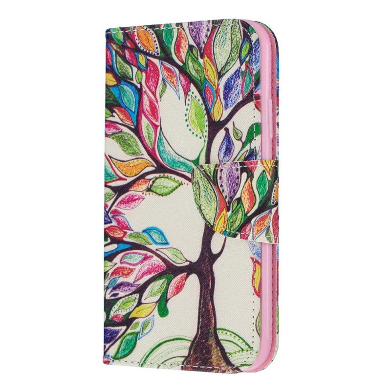 Lederhüllen iPhone 11 Farbiger Baum