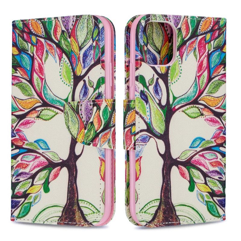 Lederhüllen iPhone 11 Farbiger Baum