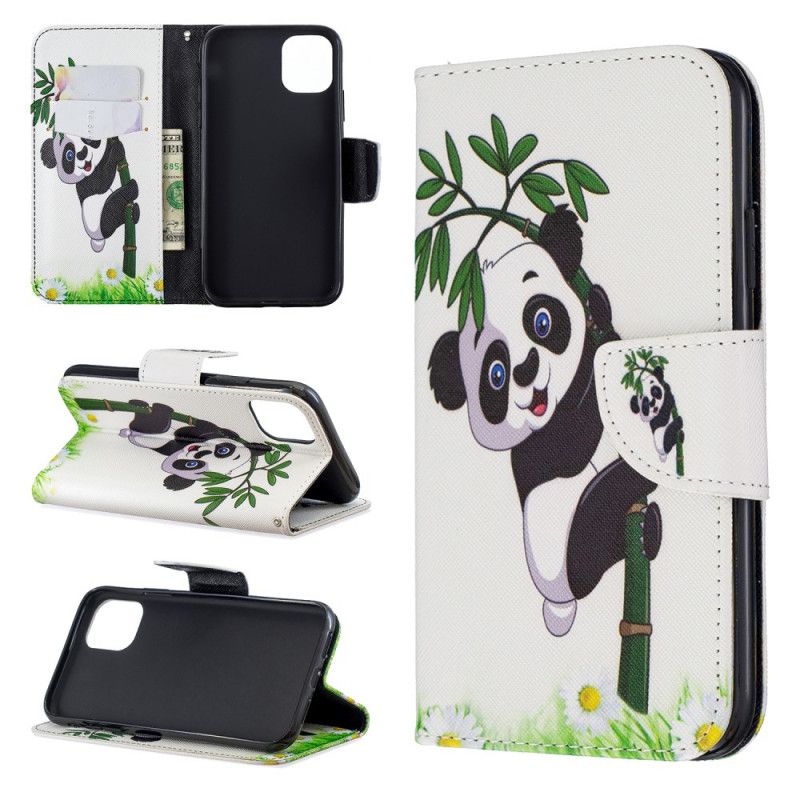 Lederhüllen iPhone 11 Handyhülle Panda Auf Bambus