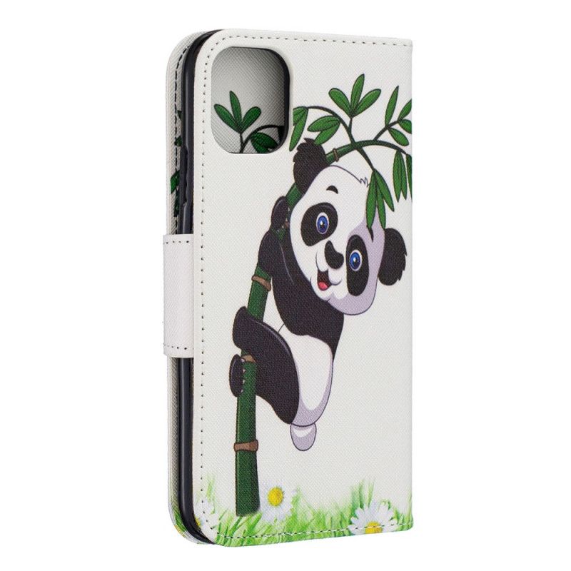 Lederhüllen iPhone 11 Handyhülle Panda Auf Bambus