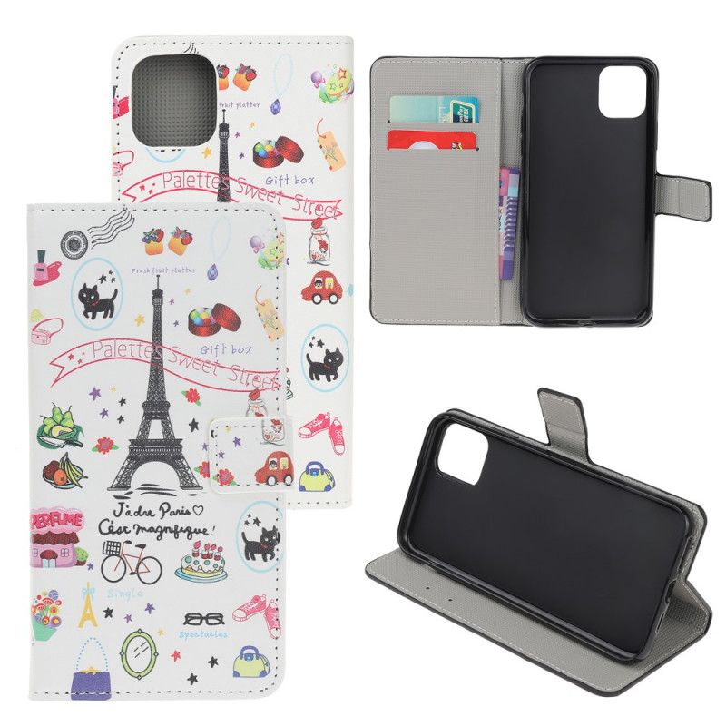 Lederhüllen iPhone 11 Ich Liebe Paris