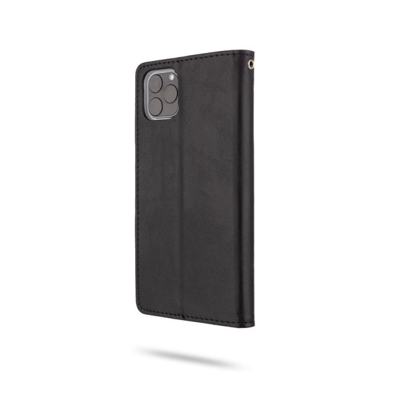 Lederhüllen iPhone 11 Schwarz Litschi Brüllen Kunstleder