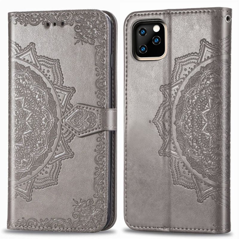 Lederhüllen iPhone 11 Schwarz Mandala Mittleren Alters