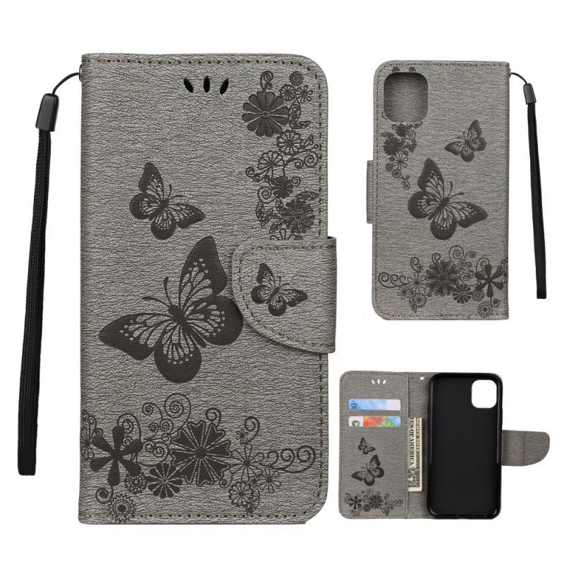 Lederhüllen iPhone 11 Schwarz Prächtige Tanga-Schmetterlinge