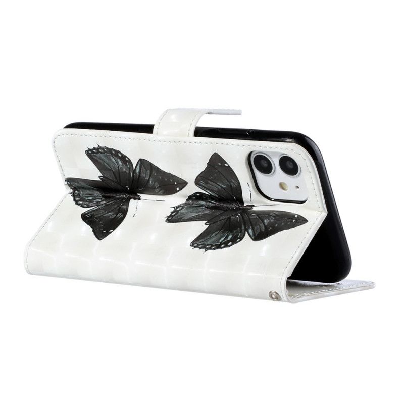 Lederhüllen iPhone 11 Verstellbarer Schmetterlingsriemen