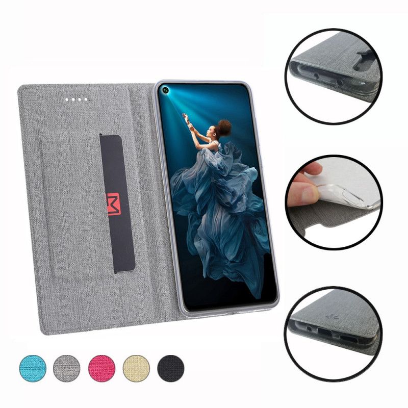 Flip Case Für Honor 20 Schwarz Texturiertes Vili Dmx