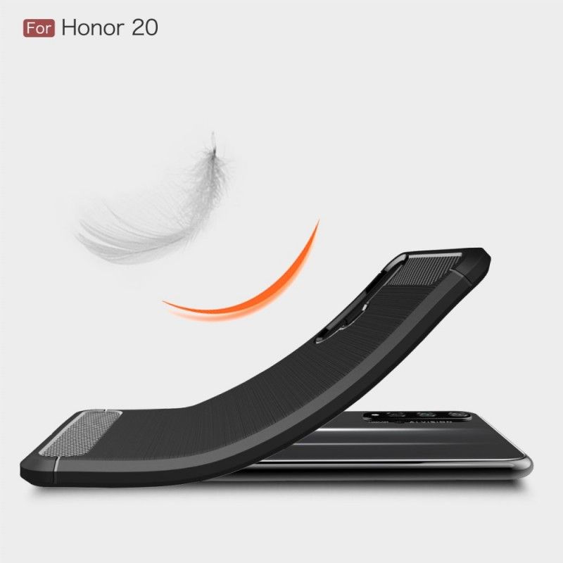 Hülle Honor 20 Schwarz Gebürstete Kohlefaser