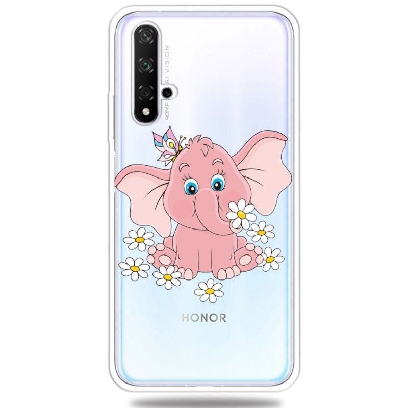 Hülle Honor 20 Transparenter Rosa Elefant