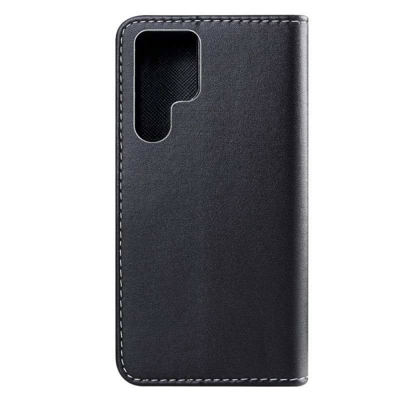 Flip Case Für Samsung Galaxy S22 Ultra 5G Dreifarbiger Ledereffekt