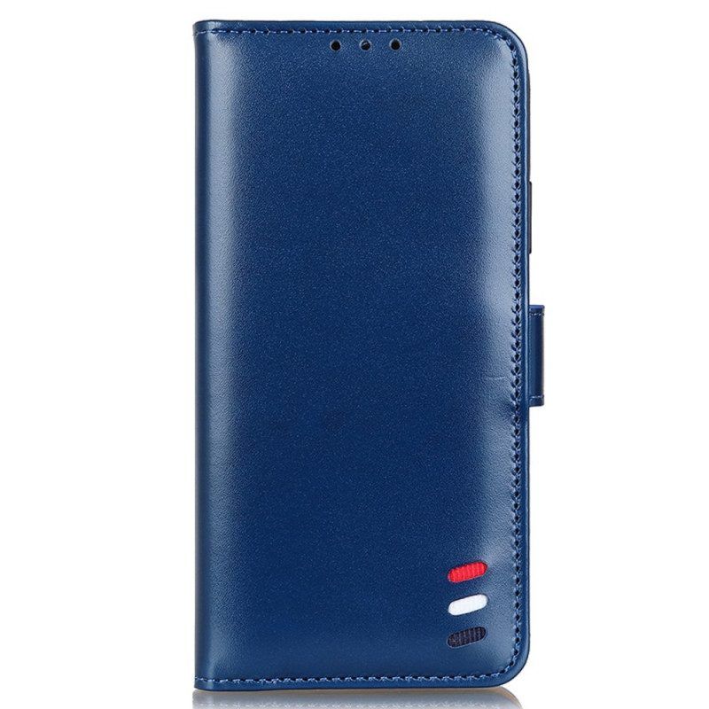 Flip Case Für Samsung Galaxy S22 Ultra 5G Dreifarbiger Ledereffekt