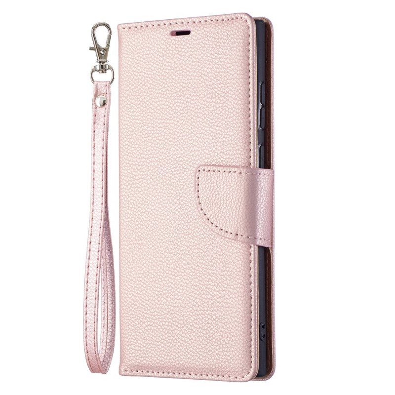 Flip Case Für Samsung Galaxy S22 Ultra 5G Flip Case Lychee Rabat Oblique