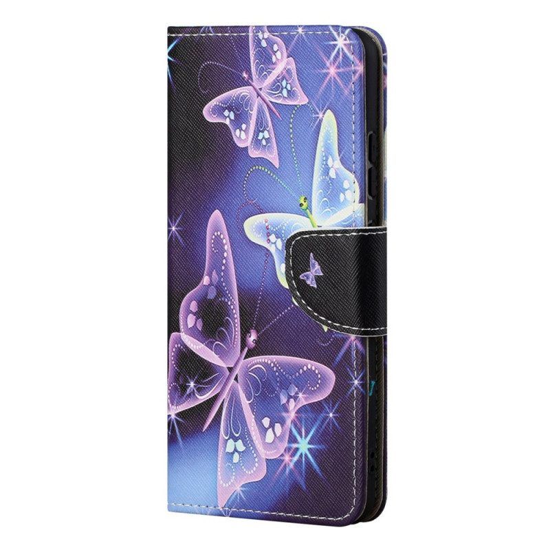 Flip Case Für Samsung Galaxy S22 Ultra 5G Souveräne Schmetterlinge