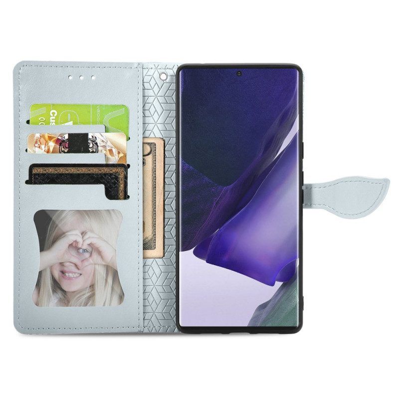 Flip Case Für Samsung Galaxy S22 Ultra 5G Stammesblätter