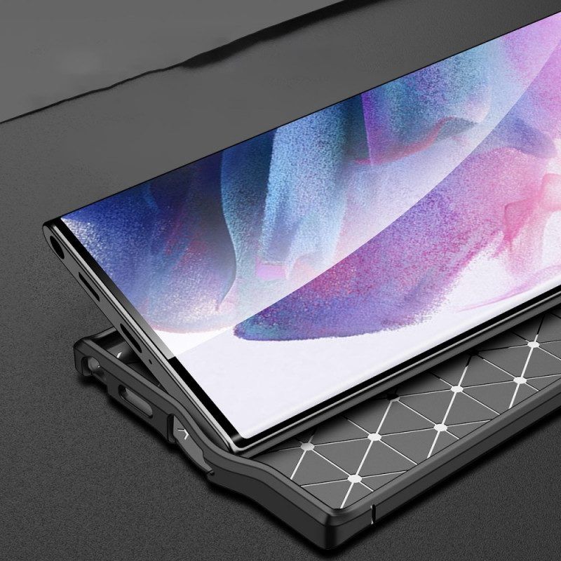 Handyhülle Für Samsung Galaxy S22 Ultra 5G Doppellinien-litschi-ledereffekt