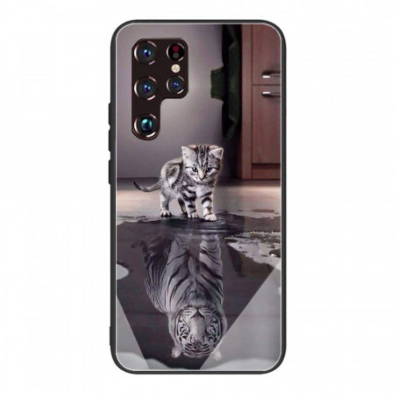 Handyhülle Für Samsung Galaxy S22 Ultra 5G Ernest Der Tiger Aus Gehärtetem Glas