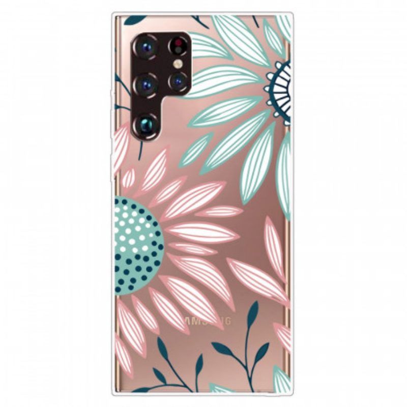 Handyhülle Für Samsung Galaxy S22 Ultra 5G Transparente Eine Blume