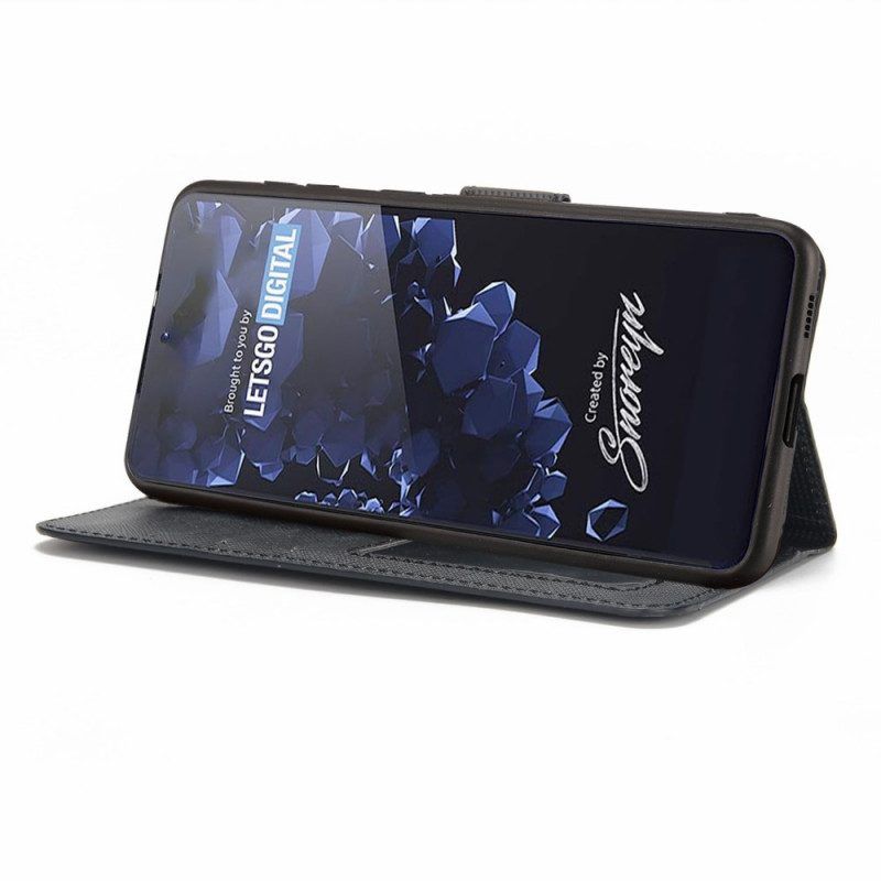 Hülle Flip Case Für Samsung Galaxy S22 Ultra 5G Strukturiert Und Abnehmbar