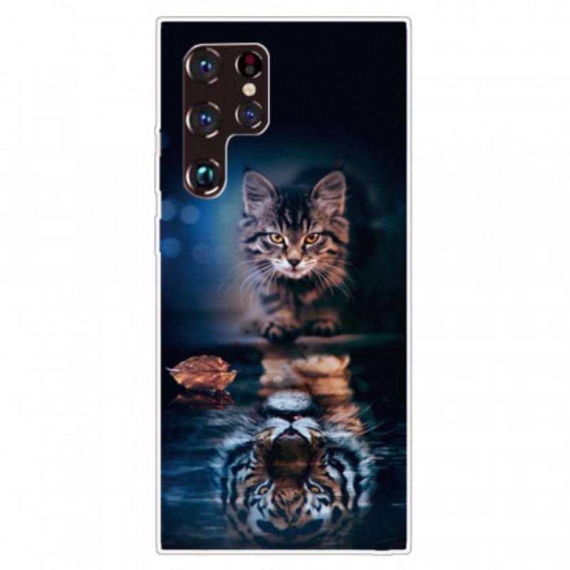 Hülle Für Samsung Galaxy S22 Ultra 5G Katzenreflexion